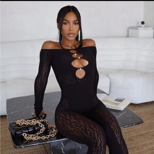 NEW Fashionnova Sierra Seamless Jumpsuit black one size